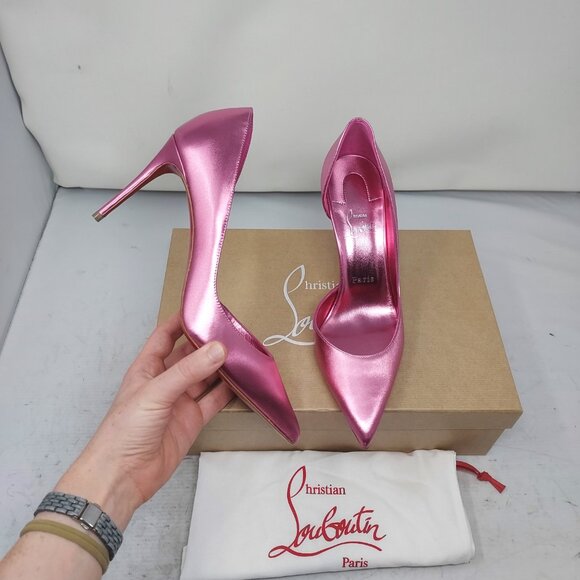 Christian Louboutin Shoes - Christian Louboutin Metallic Pink Pointed Toe Pumps